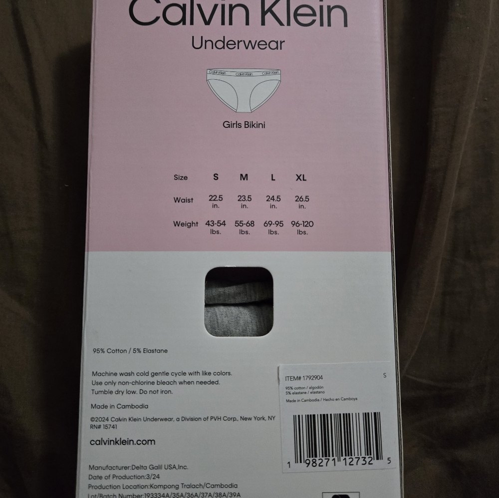Calvin Klein Girls Bikini Underwear, 7-pack Small - Picture 2 of 2
